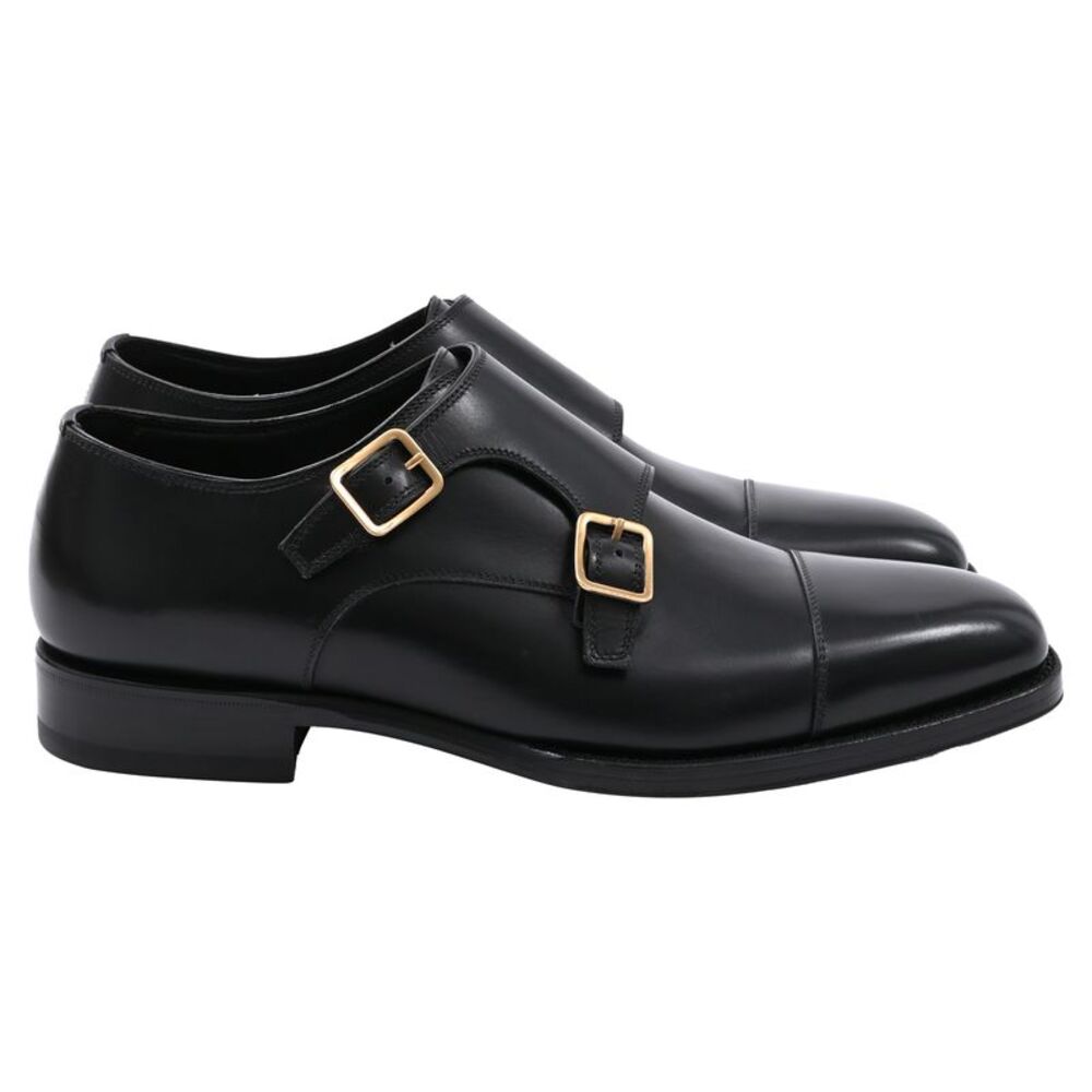 Tom Ford Claydon Double-Monk-Strap Shoes in Black Leather
